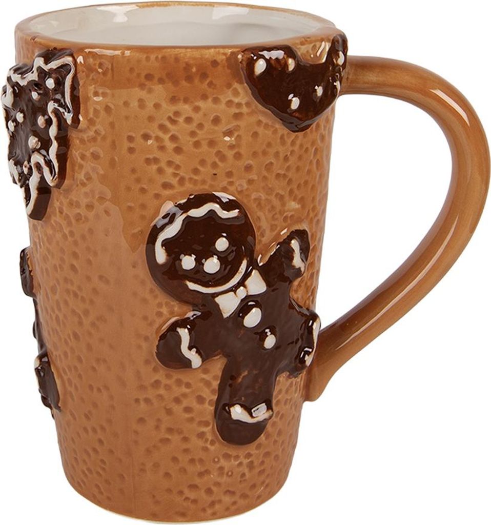 Clayre & Eef Tasse 575 ml Braun Keramik Pfefferkuchenmann