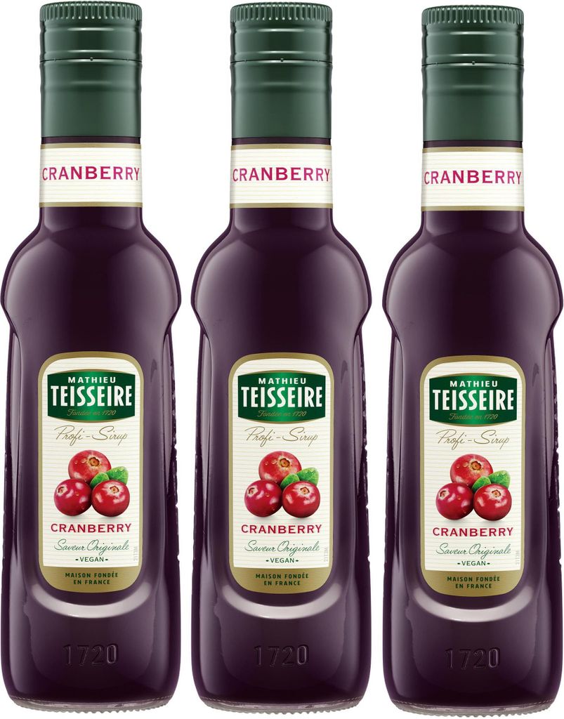 Mathieu Teisseire Getränke-Sirup Cranberry 0,25L (3er Pack)