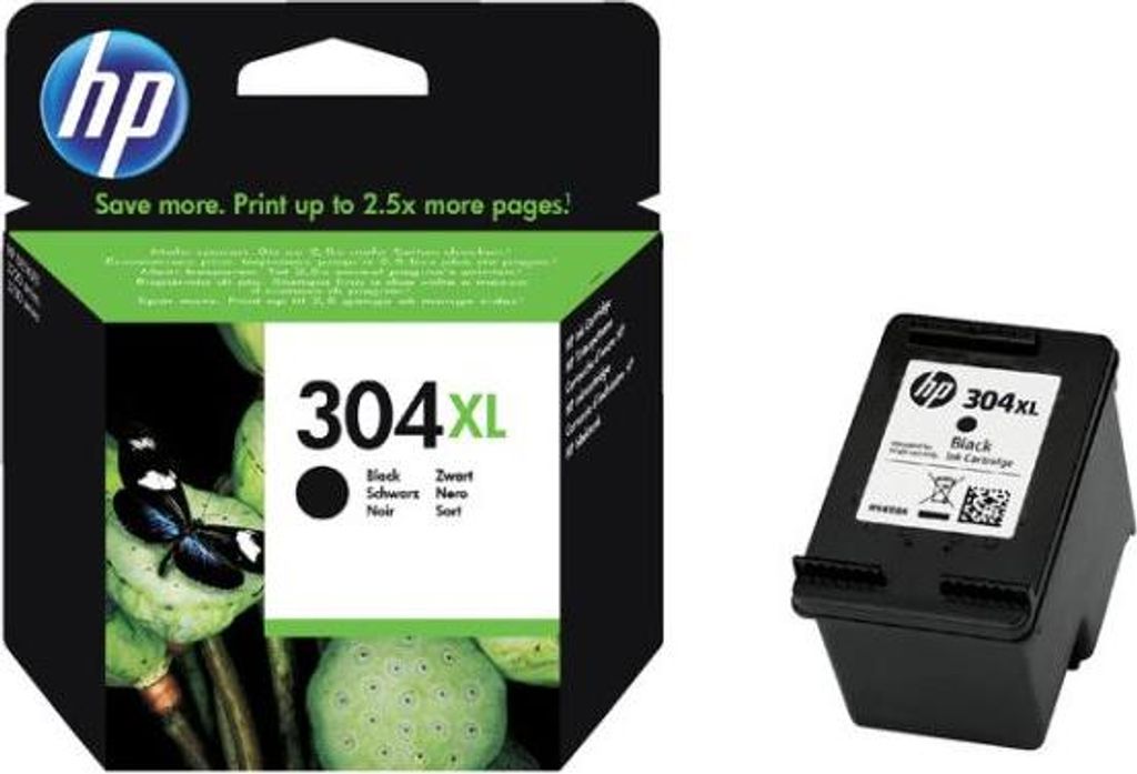 HP 304XL Schwarz Original Tintenpatrone, Hoch, Schwarz, Produktbild 