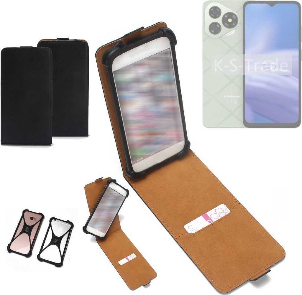 K-S-Trade Handyhülle Schutzhülle kompatibel mit Ulefone Note 19 Hülle Case Cover Flip Style Bumper schwarz 1x