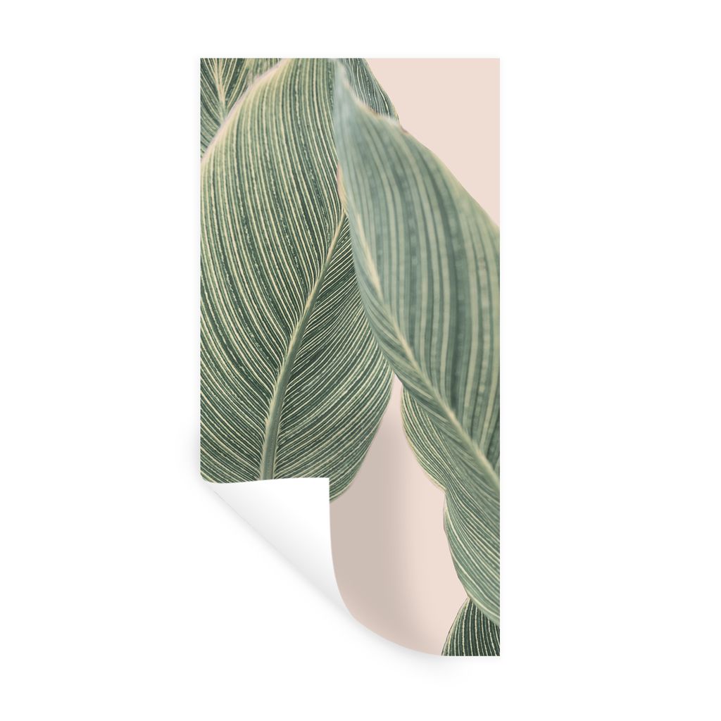 MuchoWow Wandtattoo Wandsticker Wandaufkleber Pflanze - Grün - Natur - Beige 60x120 cm Selbstklebend und Repositionierbar - Selbstklebend - Foto...