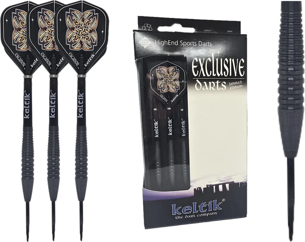 Jeu de Fléchettes de Compétition Keltik Ardan 26g en Tungstène Noir