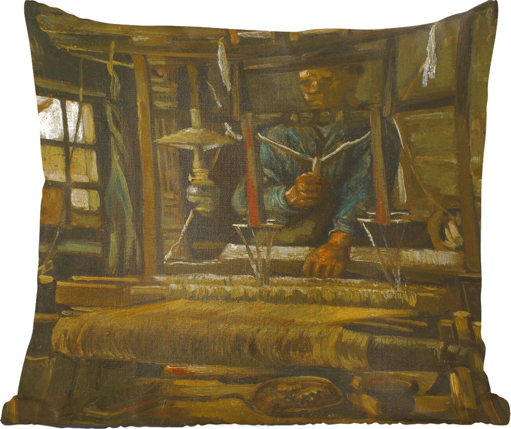 MuchoWow Zierkissen Sofakissen Wohnzimmer Dekokissen 60x60 cm Die Weberin - Vincent van Gogh - Sitzfläche - Foto Polster