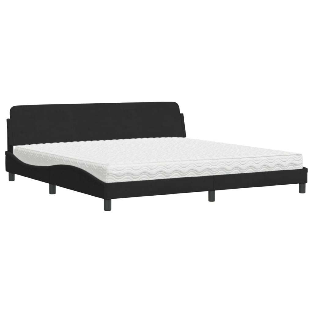 Bett mit Matratze "Dover" Schwarz 200x200 cm Samt