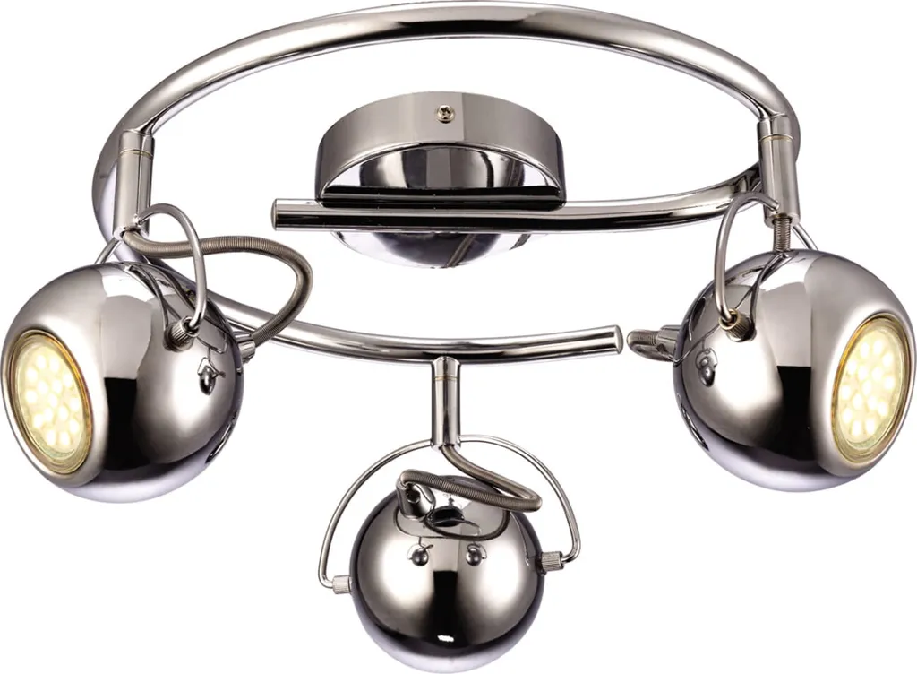 Plafonnier compact 3 spots chrome SALVA : éclairage puissant IP20