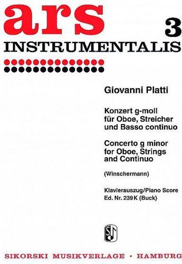 Konzert g-Moll für Oboe und Streichorchesterfür Oboe und Klavier