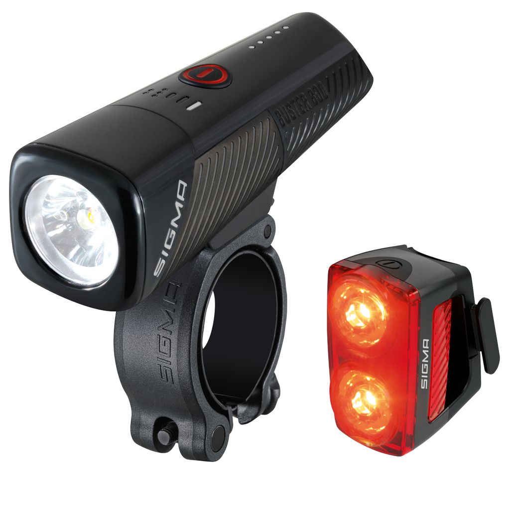 SIGMA Akku Lichtset Buster 800 mit RL 150 Rücklicht Produktbild 