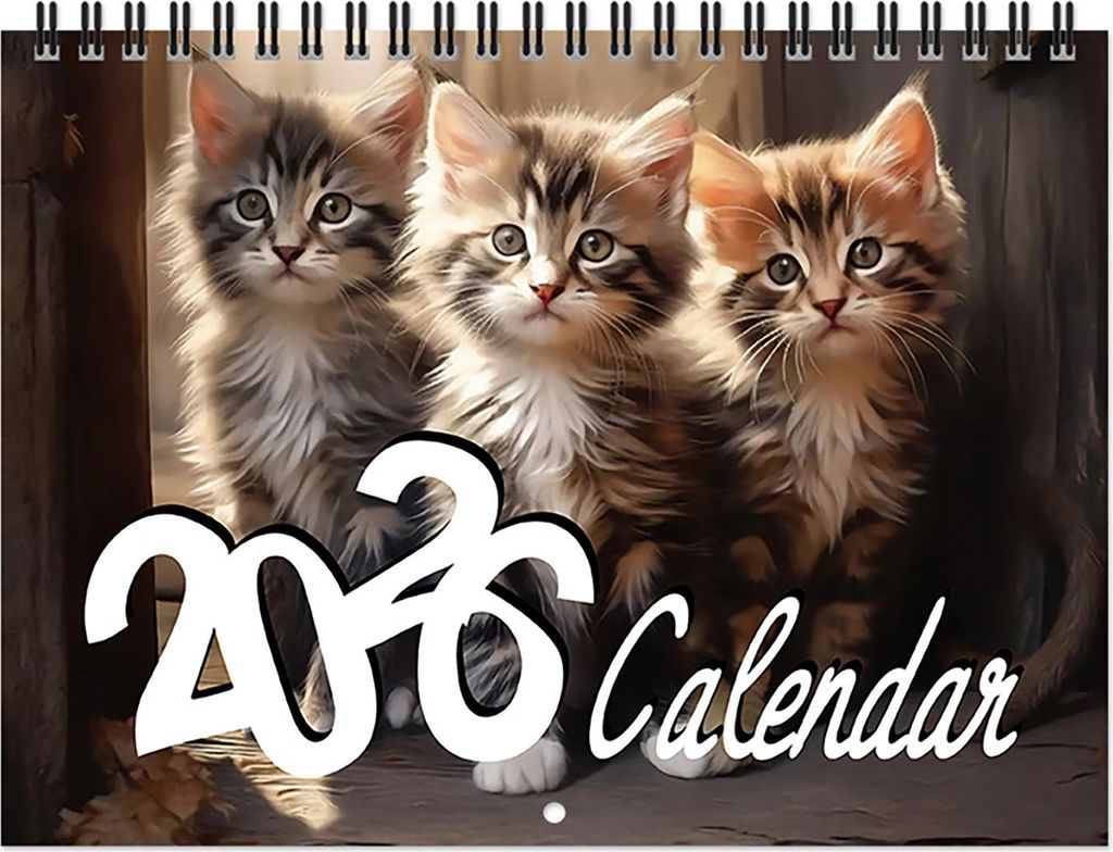 Kätzchen-Katzenkalender 2026, Januar 2026 – Dezember 2026, 12-Monats-Wandkalender mit süßen Katzenbildern für die Organisation und Planung im...