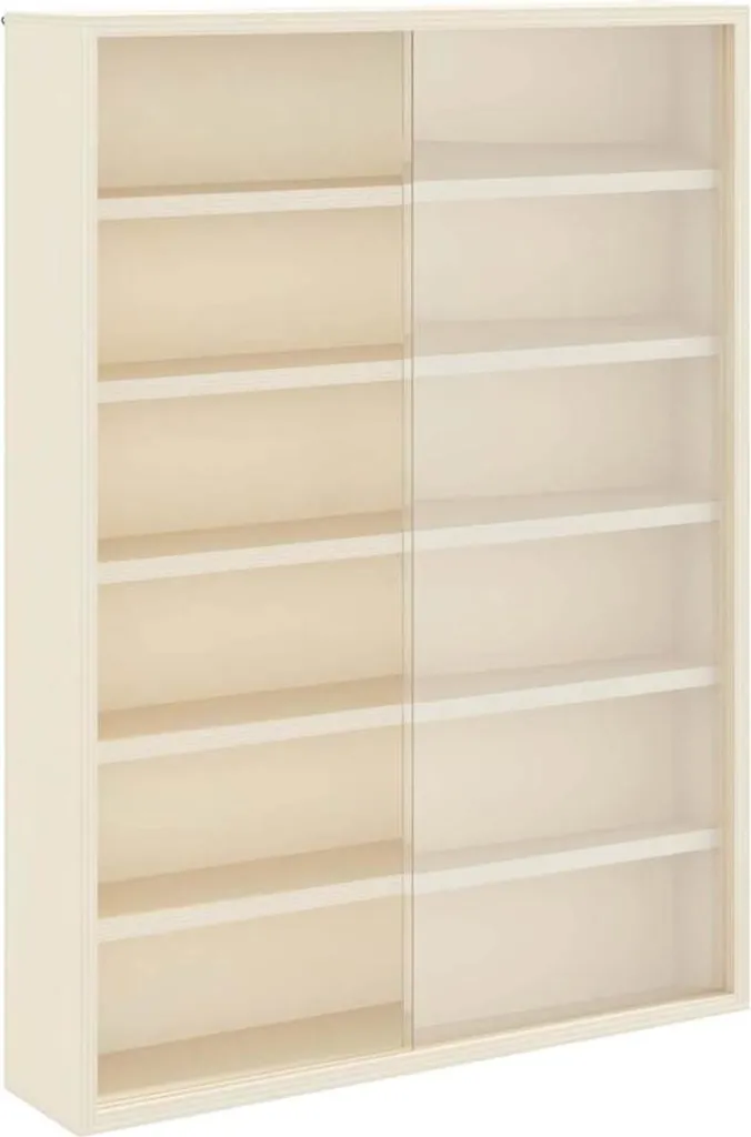 Vetrinetta per Collezionismo SYFAX™ Beige 54cm | Espositore Legno a Parete