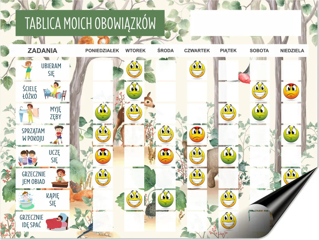 Planner Settimanale Magnetico Bambini: Lavagna Magica con Faccine e Premi