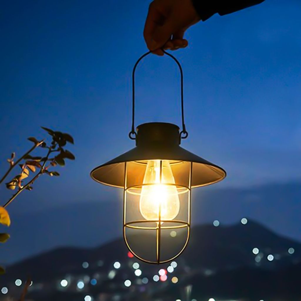 Solar LED Laterne Hängeleuchte Retro Design Außen Solar Laterne Dekolampe Hängelampe