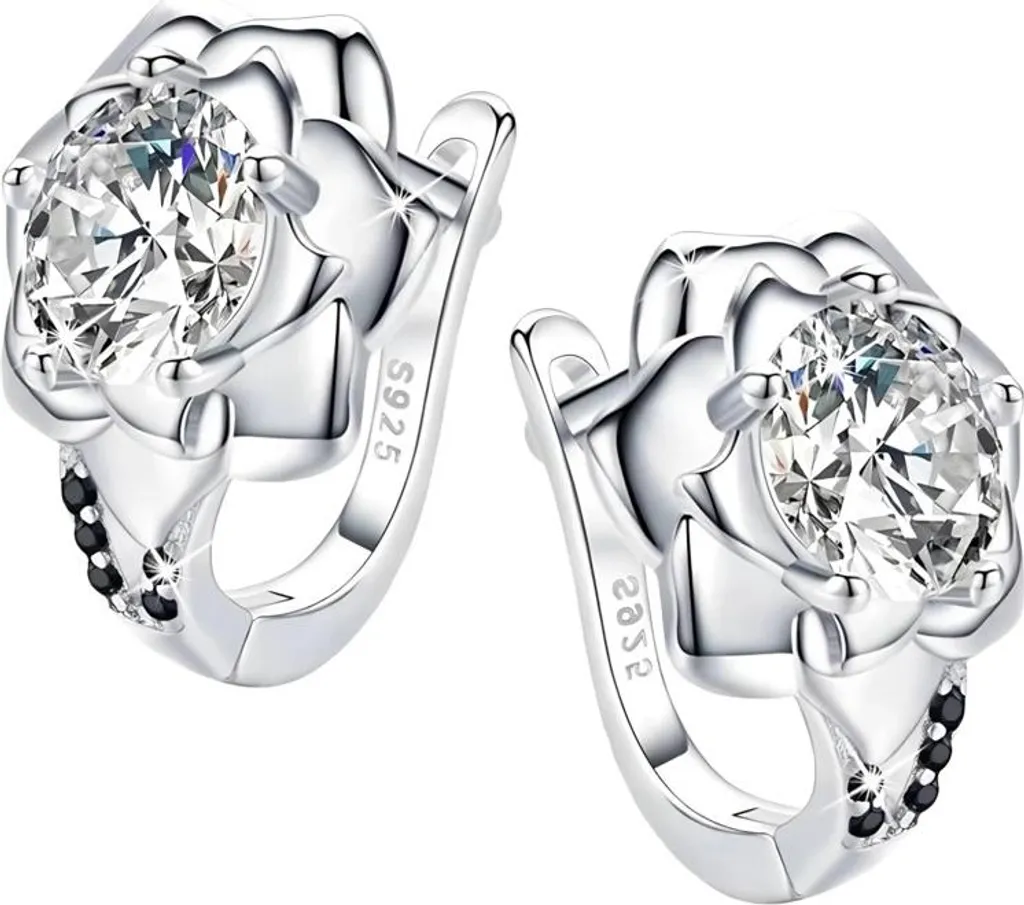Orecchini Argento e Rose con Zirconi: L'Incanto del Design Italiano