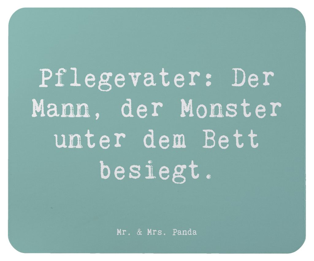 Mr. & Mrs. Panda Mouse Pad Spruch Pflegevater Held - Meeresbrise - Geschenk, Geborgenheit, computer mousepad, Pflegeeltern, mausteppich, persönlic...