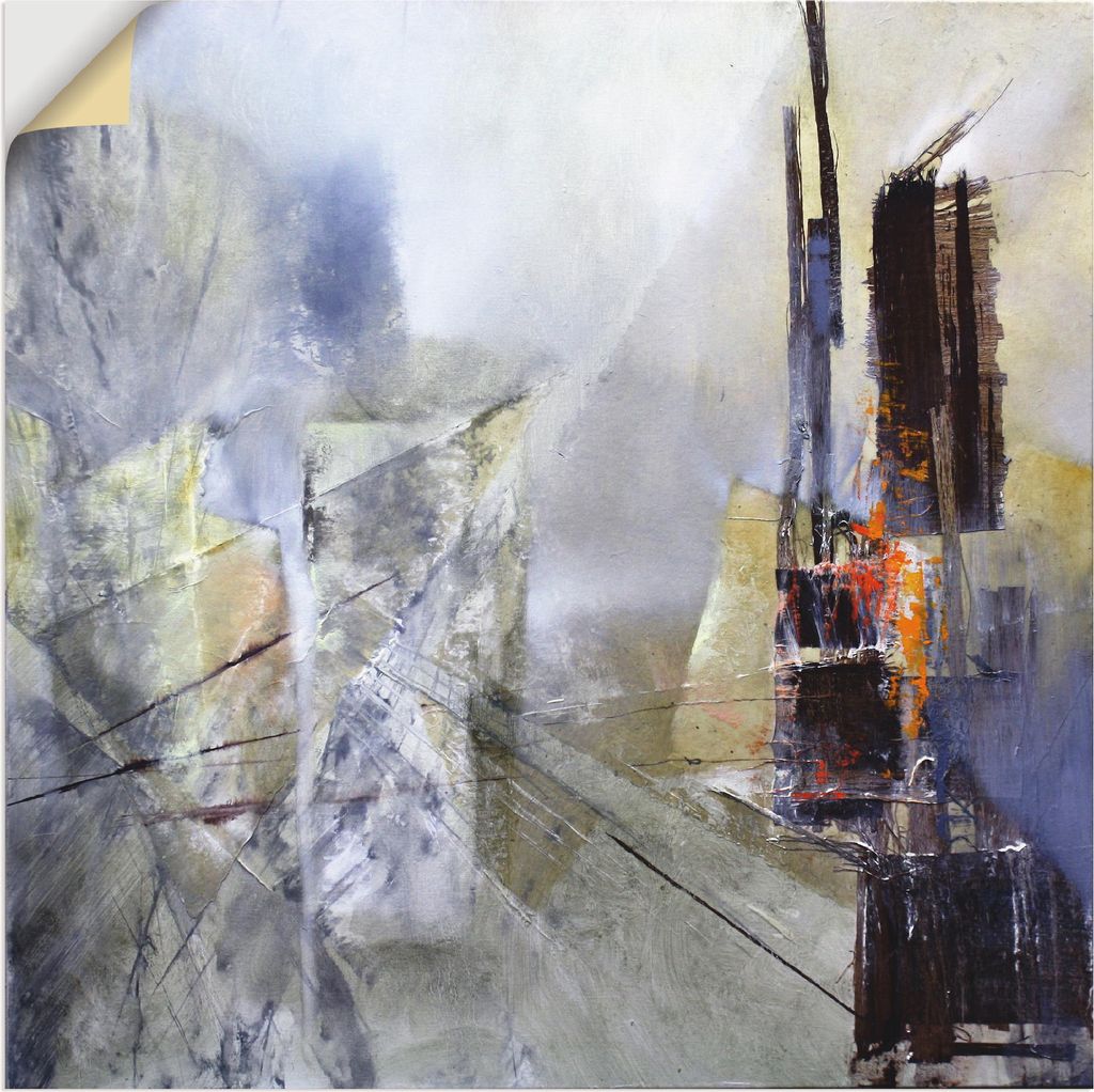 ARTland Wandbild, selbstklebend Abstrakte Komposition in weiß I Größe: 70x70 cm