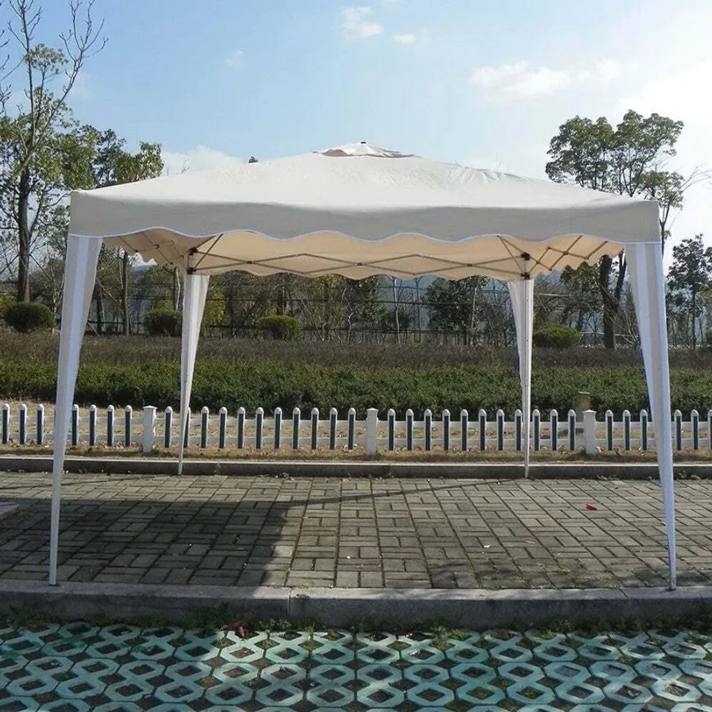 Tente pliante 3x3m blanche pour réception extérieure et stand de marché - 2