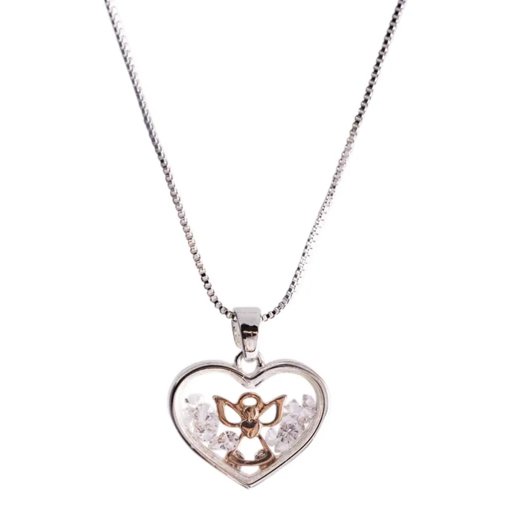 Pendentif Ange du Cœur en cristal : bijou symbolique élégant et fin