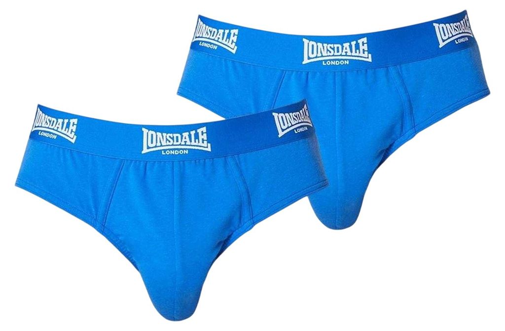 Lonsdale - Slips für Herren, Kontrastfarbener Bund (2er-Pack) GT15948 (L) (Blau)
