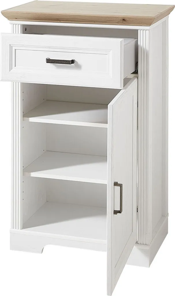 Armoire à chaussures Jasmin Pinie-Hell - Rangement bois clair 102 cm