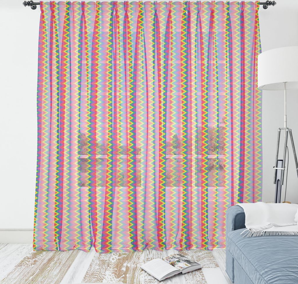 ABAKUHAUS toll Wandteppich, Regenbogen vertikales Zick Zack Muster geometrische gestreifte Farben, Wohnzimmer Schlafzimmer seidiges Satin Wandtuch...