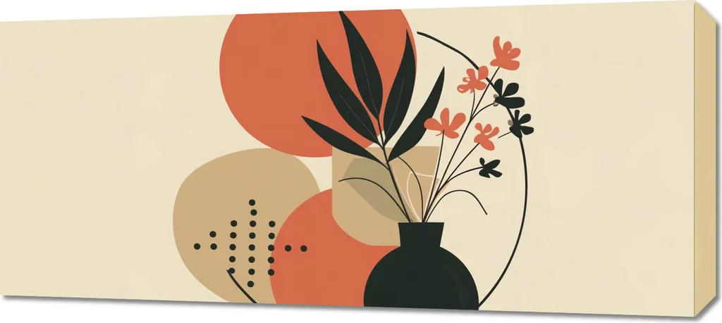 Quadro 90x40cm Vaso con fiori