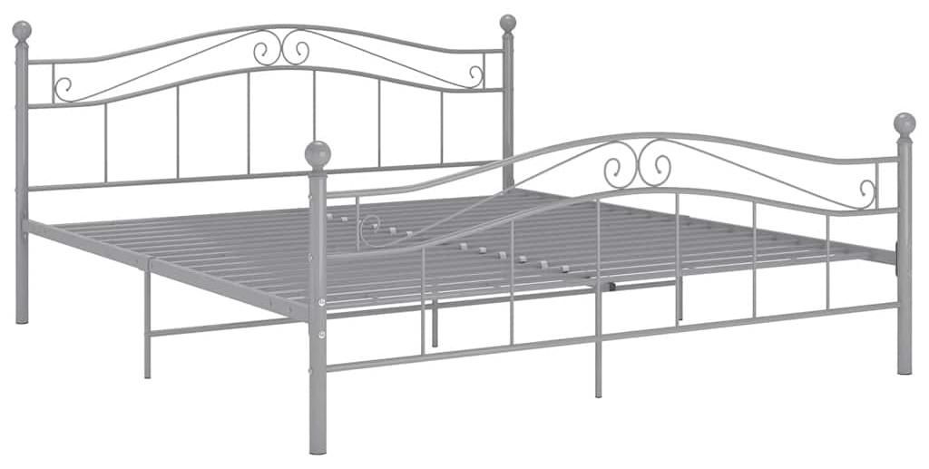 vidaXL Posteľ šedá kovová 160x200 cm Obrázok produktu 