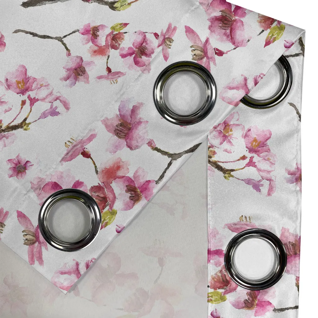 Rideaux décoratifs à œillets pour salon imprimé aquarelle