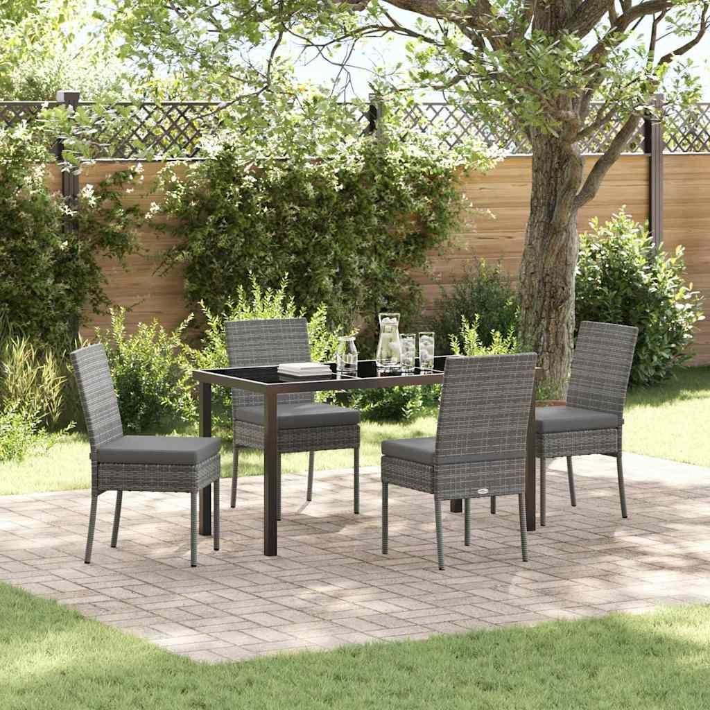 Maison Exclusive - Garten Essgruppe 5 pcs Grau Pulverbeschichteter Stahl