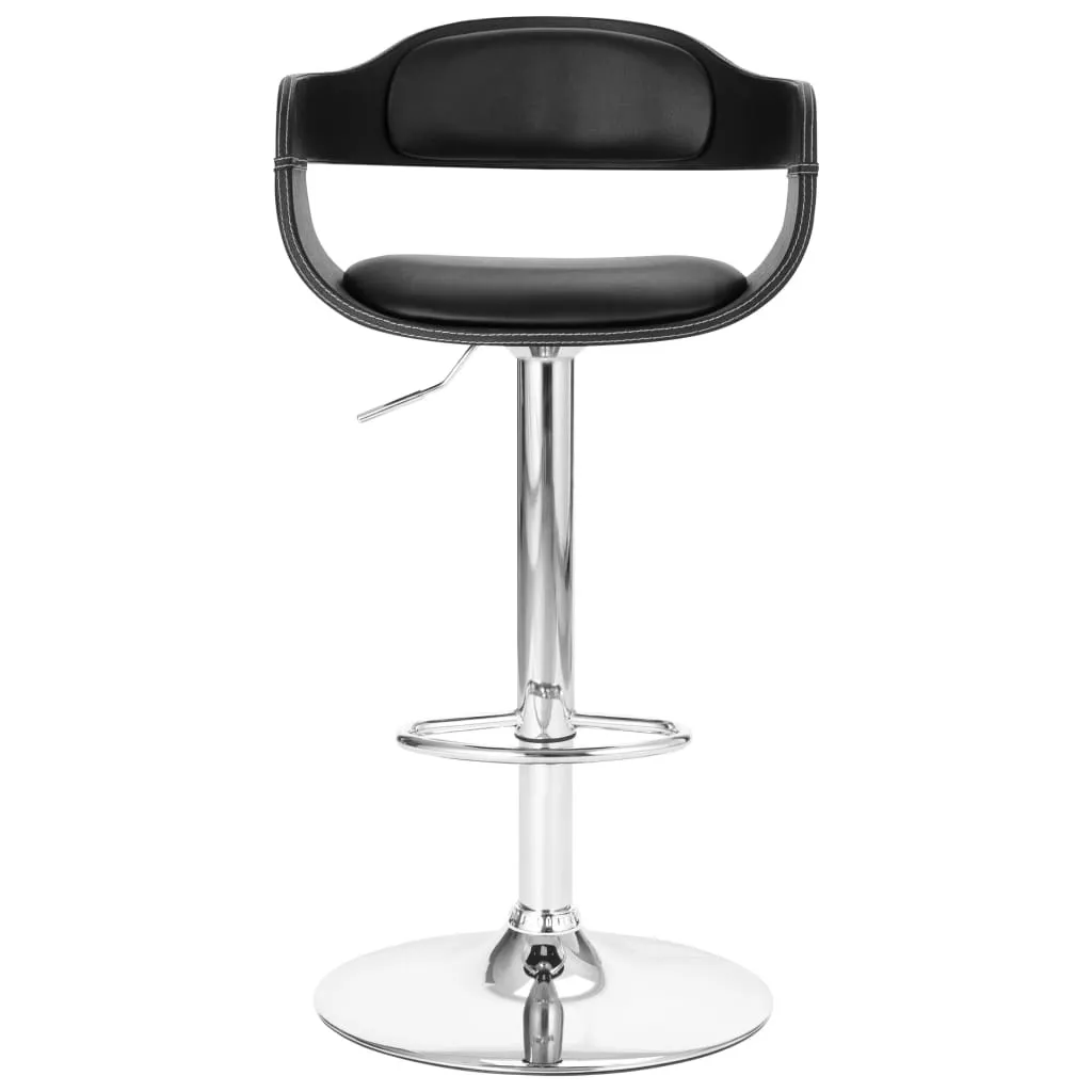 Sgabello SYFAX Nero in Ecopelle: Design Moderno per Interni Luxury