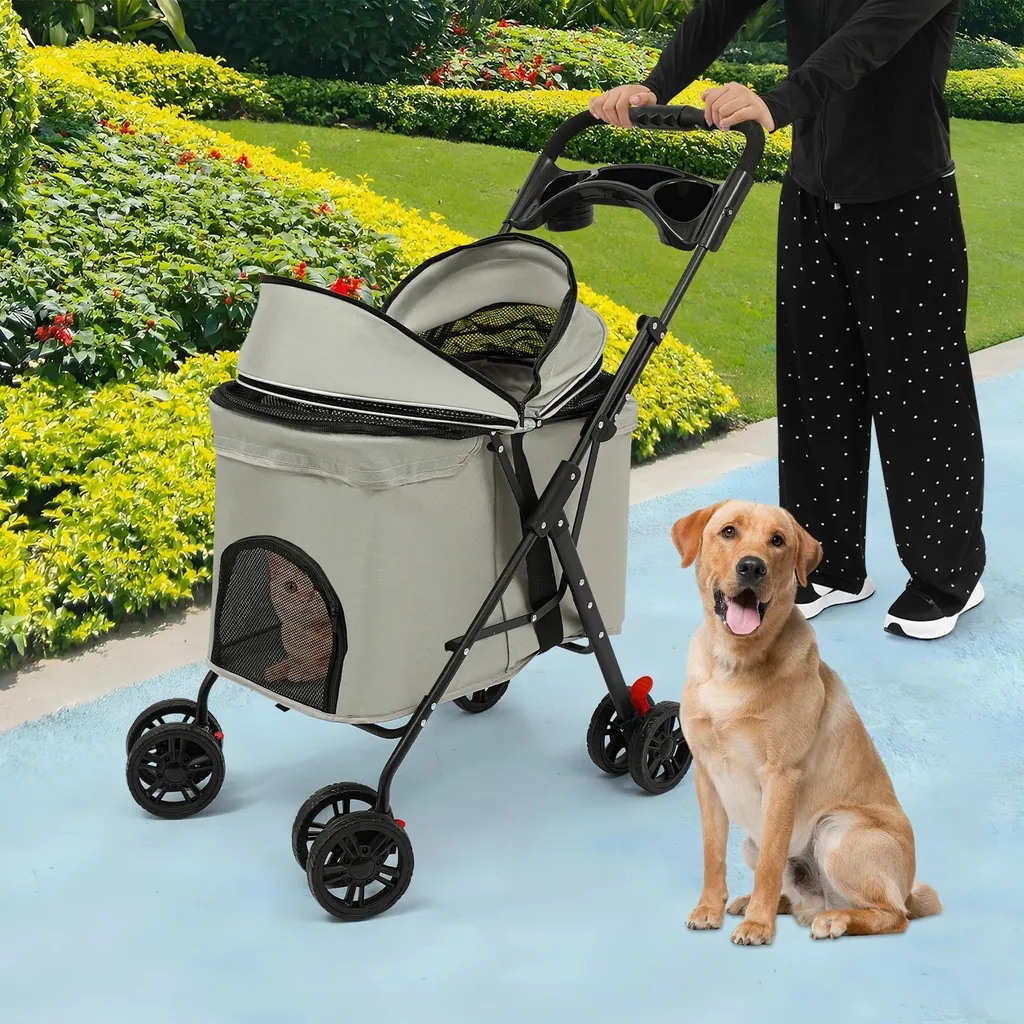 Poussette animaux pliable imperméable : la solution voyage serein