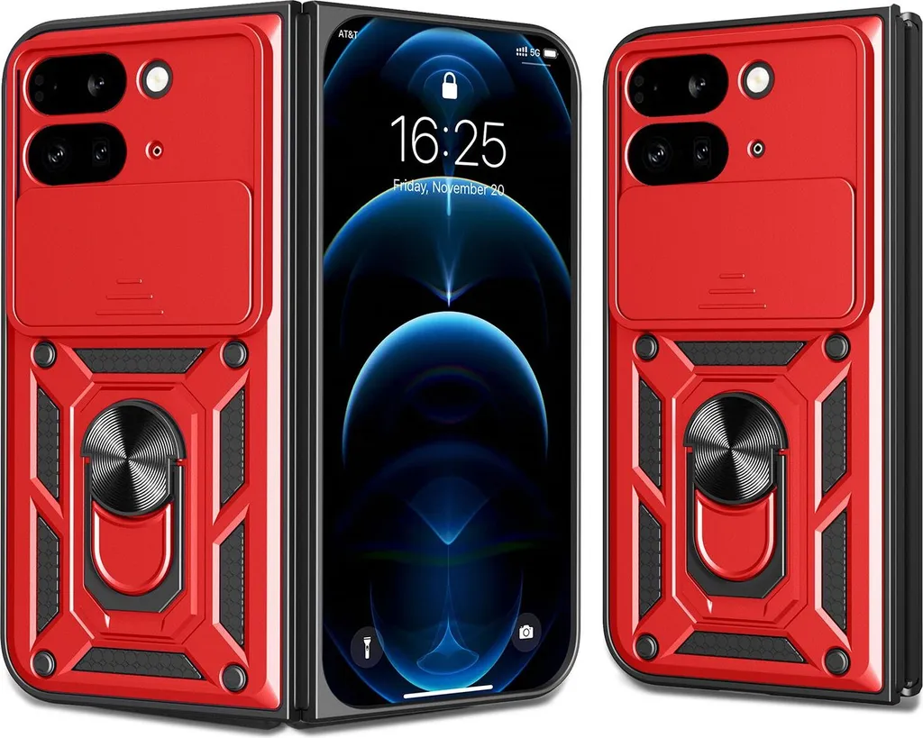 Cover Antiurto Google Pixel 10 Pro Fold Rossa - Ring Stand Magnetico