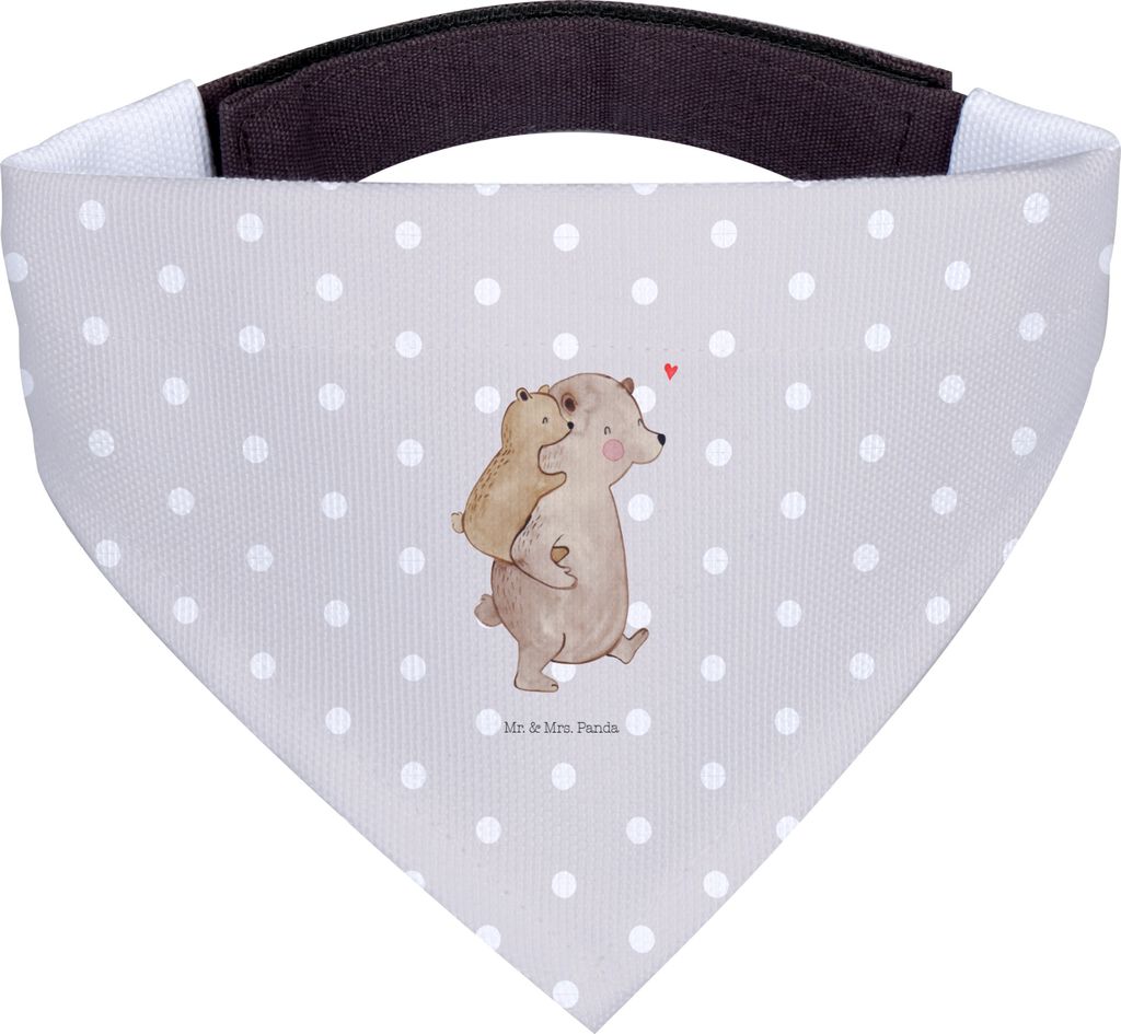 Mr. & Mrs. Panda Halstuch Papa Bär - Grau Pastell - Geschenk, Hundehalstuch, Vatertag, Vater, Geburtstag, Muttertag, Tuch, Hunde, Für, Hund