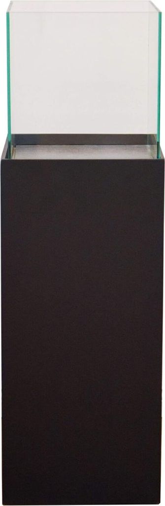 VIVANNO Windlicht Alu-Verbund CANDELA Rechteckig, Schwarz matt - 25x25x80 cm