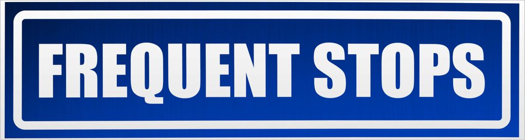 Kiwistar Frequent Stops invertiert Magnetschild Schild magnetisch - 20cm Blau - reflektierend - Magnetfolie für Auto PKW Kfz