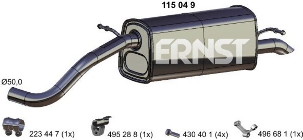 ERNST 115049 Endschalldämpfer für SKODA Fabia II Combi (545) Auspuff