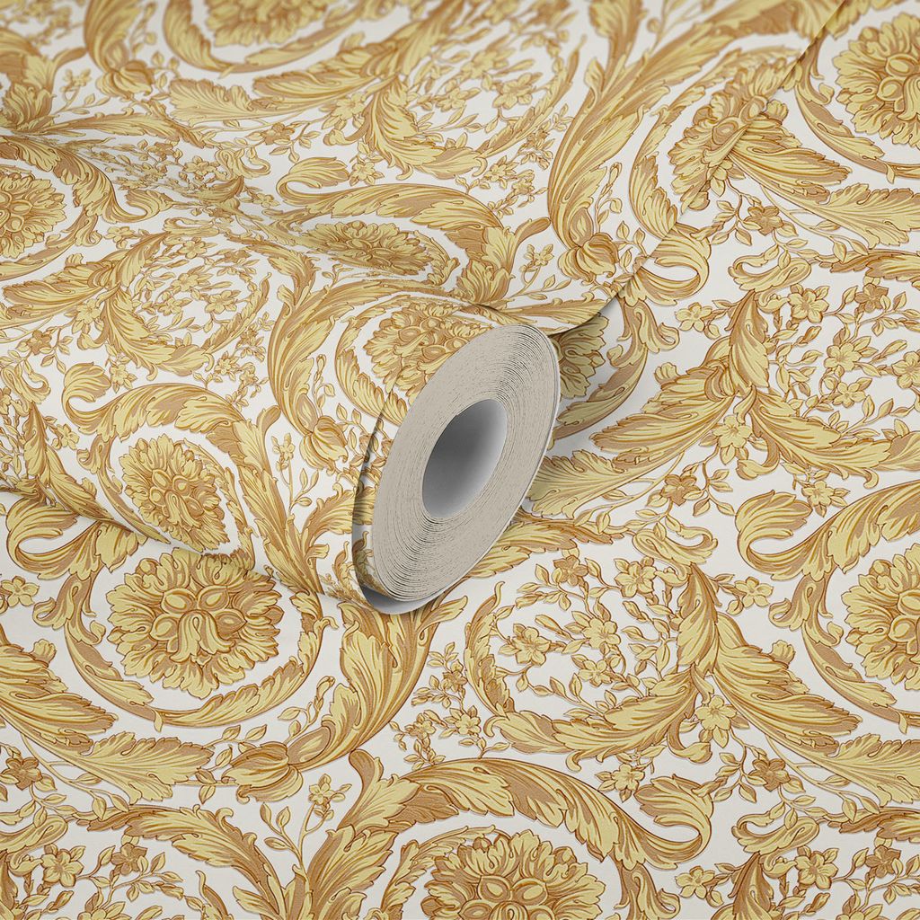 A.S. Création Versace 4 366925 Vlies Weiß Gelb Beige