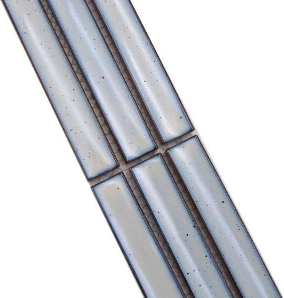 Bordüre Borde Mosaik weiß glänzend Stäbchenoptik Mosaikfliese Küchenwand Fliesenspiegel Bad Duschwand MOS24BOR-CS66_f