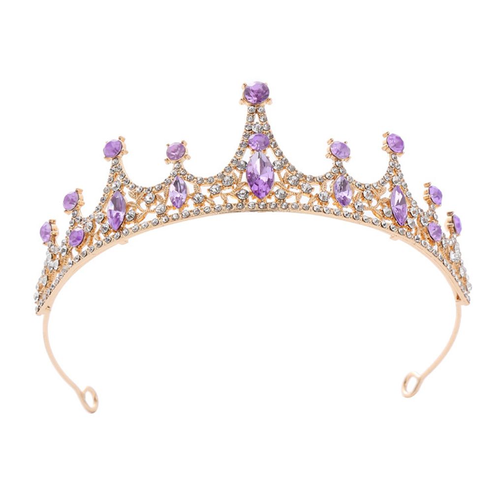 Prinzessinnenkrone für Damen, glänzende Strasssteine, eingelegte Hochzeit, Tiara, Stirnband, Haarschmuck, Kunstkristallkrone mit Stiftbefestigung