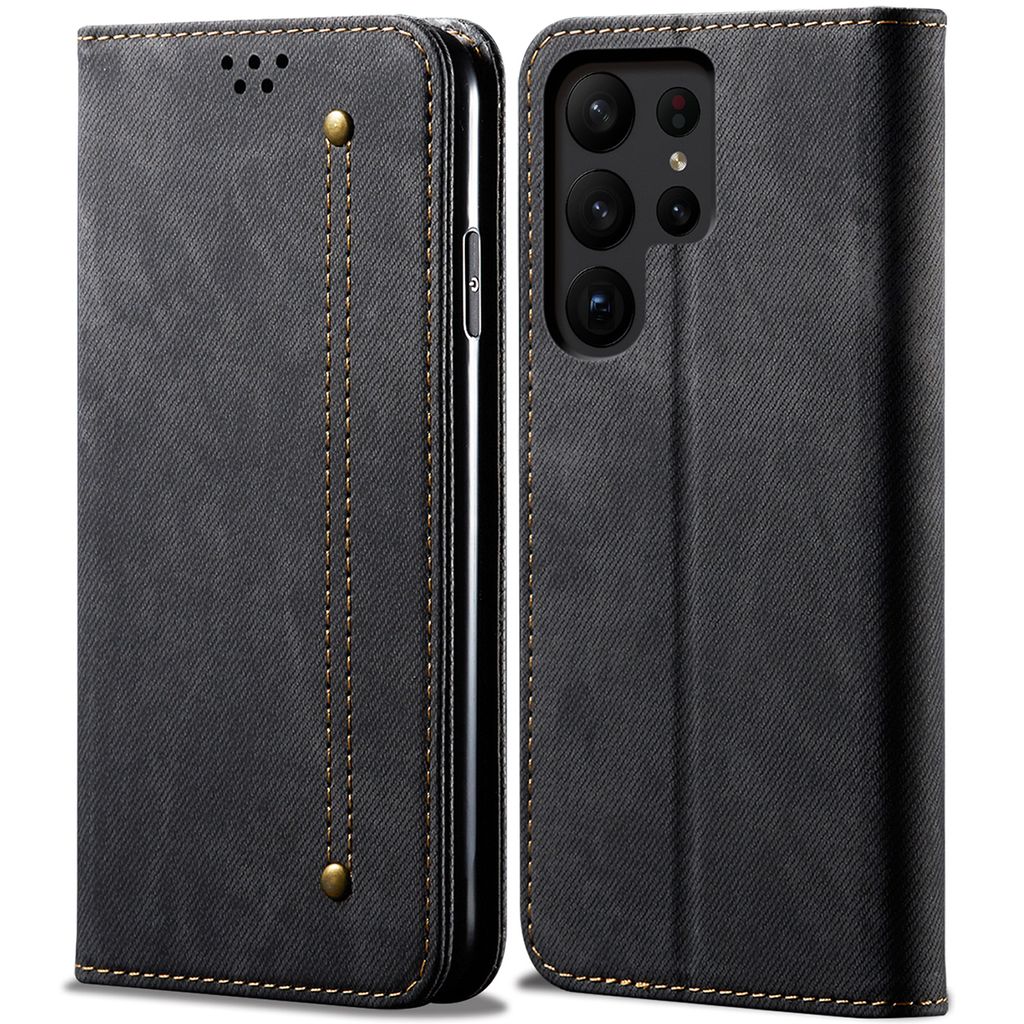 Leder Hülle für Samsung Galaxy S26 Ultra, Brieftasche Flip Bookstyle Schutzhülle mit Standfunktion Schwarz