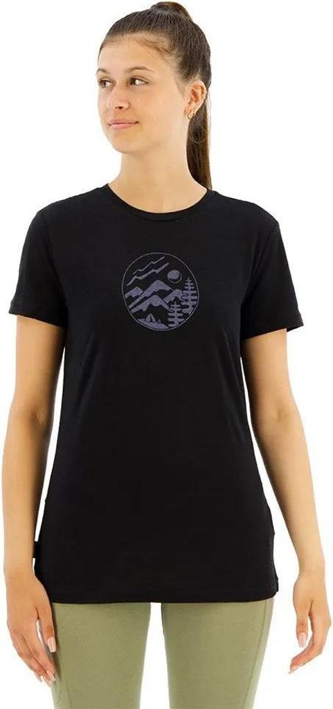 Icebreaker Merino 150 Tech Lite Iii Camping Circle Kurzarm-t-shirt Schwarz M Damen Schwarz M