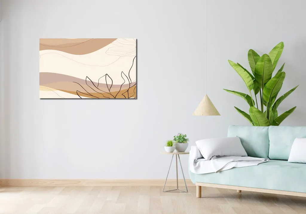 Déco Murale Végétation Douce 100x60 cm - Finition Premium sans Reflets - 2