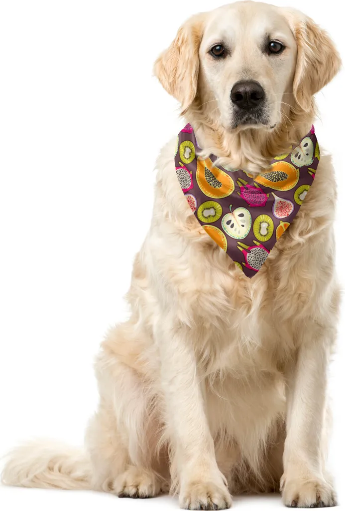 Bandana Lavabile per Cani ABAKUHAUS 40x40 cm - Stampa Frutta Resistente