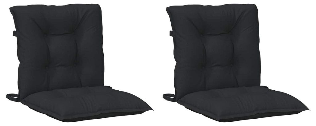 vidaXL Niedriglehner Stuhlkissen Set 2 pcs Melange Schwarz