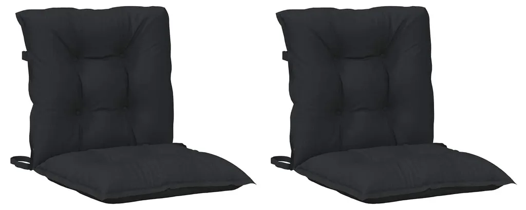 vidaXL Lot de 2 coussins pour chaises à dossier bas coloris noir chiné