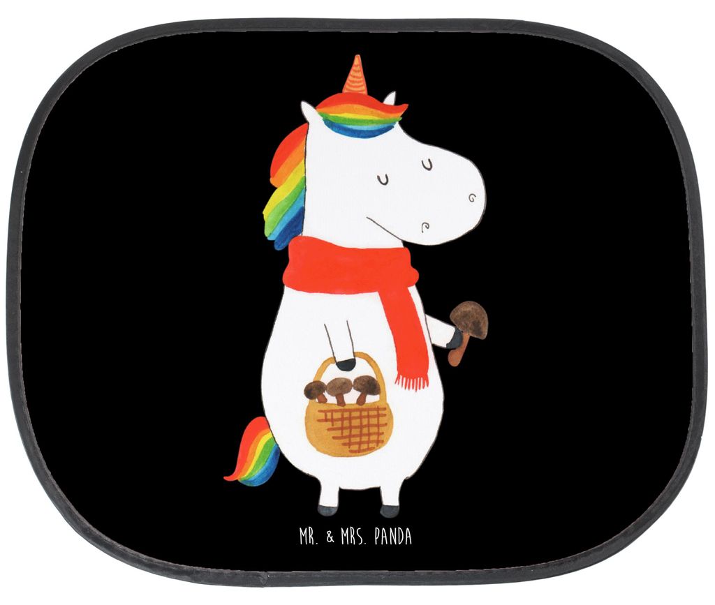Mr. & Mrs. Panda Sonnenschutz Fenster Auto Einhorn Pilz - Schwarz - Geschenk, Einhörner, Liebeskummer, Fürs, Hitzeschutz, Autoscheiben, Unicorn, ...