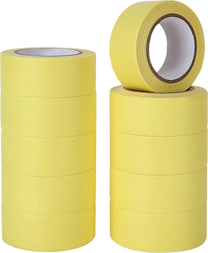 5er-Pack Maler-Abdeckband, 30 mm x 50 m × 5 Maler-Abdeckband, UV-beständig, Maler-Abdeckband für Malerei, Bastelarbeiten – Gelb