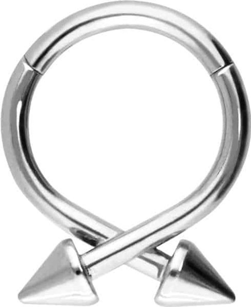 Ohrpiercing, Nasenpiercing, Septum Piercing Chirurgenstahl Segmentring Clicker 2 SPITZEN