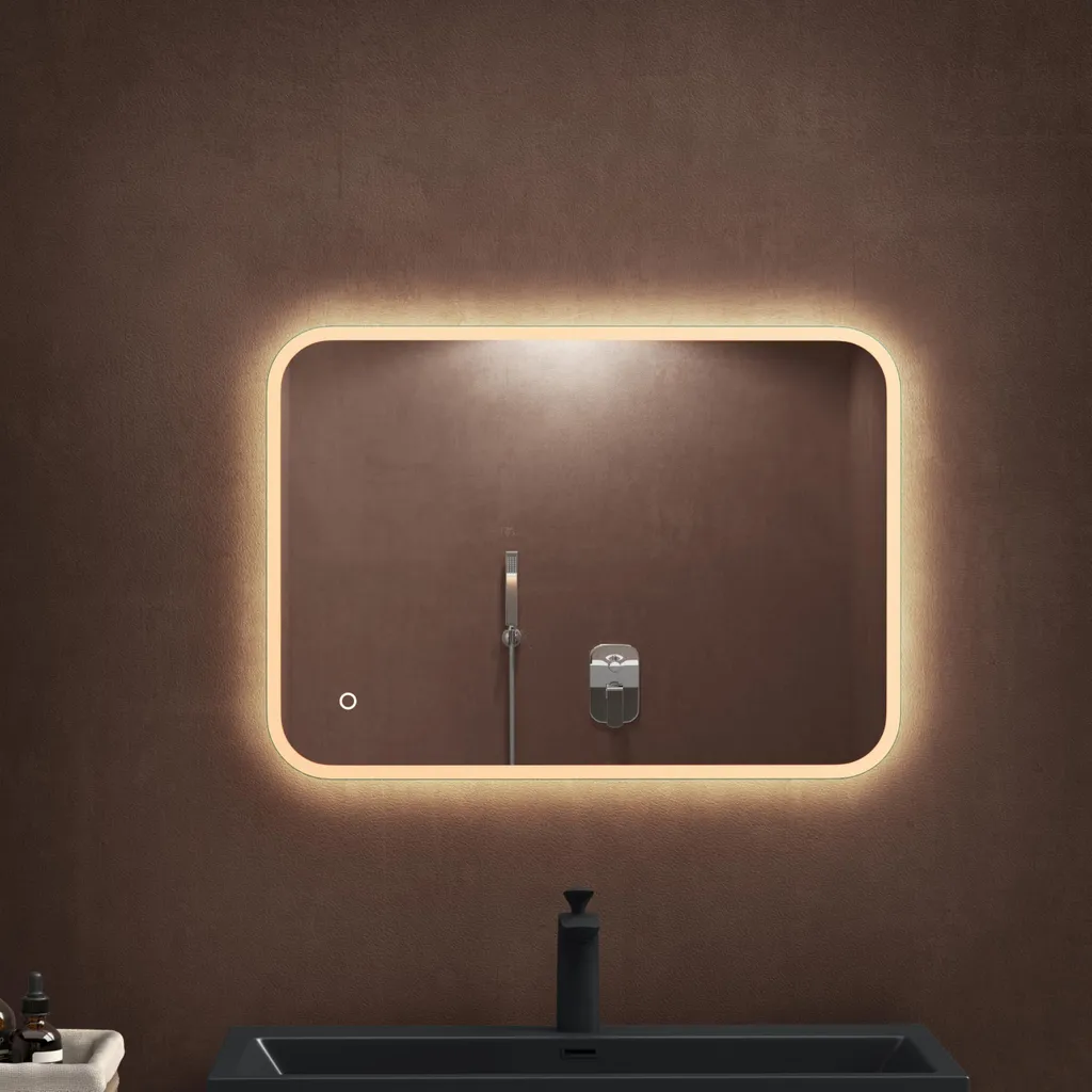 Specchio LED 50x70 doporro HD - Design Minimalista e Anti-appannamento