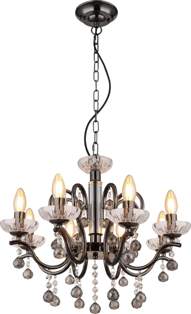 Grand lustre noir CAMILA style couronne 52 cm GLOBO Lighting ajustable