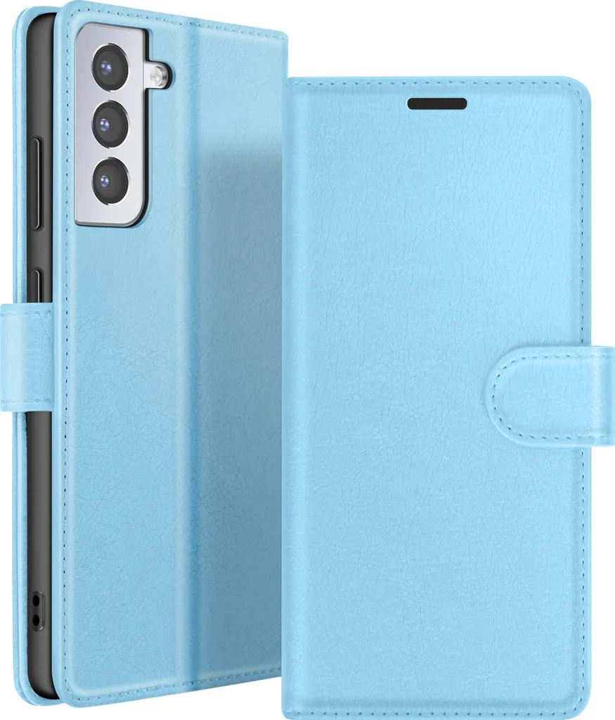 Custodia Premium Zanaé Galaxy S21 Blu Chiaro - Portafoglio Chic