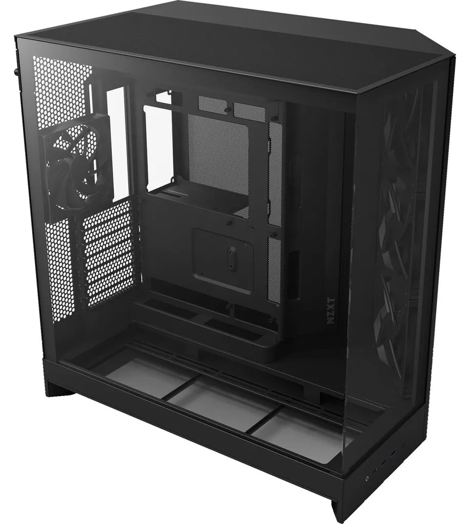 NZXT H9 Flow 2025 Boîtier PC ATX All Black avec fenêtres en verre trempé